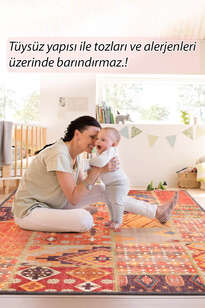 Patchwork Desenli Dokuma Taban Dekoratif Renkli Halı  HS 332 (7)
