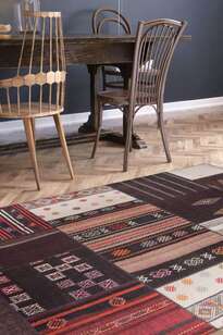 Patchwork Desenli Dokuma Taban Dekoratif Renkli Halı HS 45 (2)