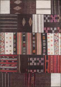 Patchwork Desenli Dokuma Taban Dekoratif Renkli Halı HS 45 (1)