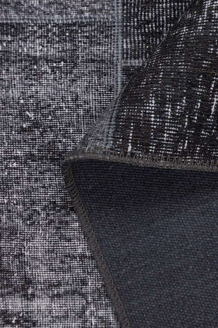 Patchwork Desenli Dokuma Taban Dekoratif Siyah Halı HS 81 - 5