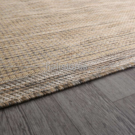 Jüt Sisal Bej-Kahve Kolay Temizlenen Hav ve Toz Vermeyen İç ve Dış Mekan Bordürlü Halı 9509 - 5