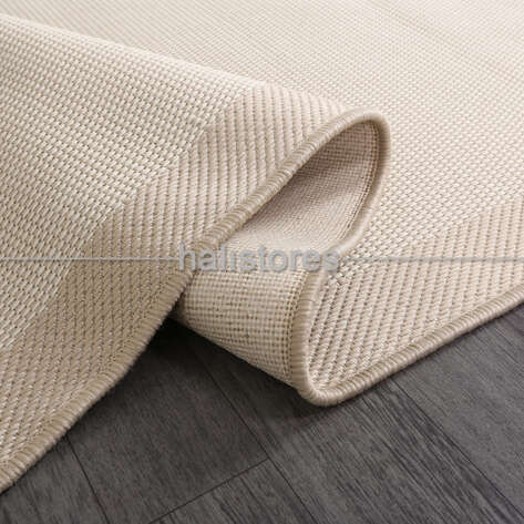 Jüt Sisal Bej Kolay Temizlenen Hav ve Toz Vermeyen İç ve Dış Mekan Bordürlü Halı 9327 - 4