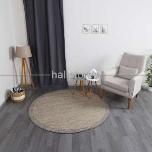 Jüt Sisal Yuvarlak Bej-Kahve Kolay Temizlenen Hav ve Toz Vermeyen İç ve Dış Mekan Bordürlü Halı 9509 (3)