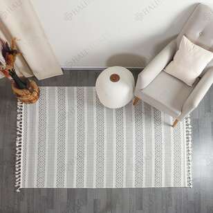 Kabartma Dokulu Şönil Dokuma Modern Kilim Beyaz 6601 (1)