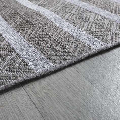 Kabartma Dokulu Şönil Dokuma Modern Kilim Gri 6603 - 5