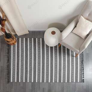 Kabartma Dokulu Şönil Dokuma Modern Kilim Gri Beyaz 6602 (1)