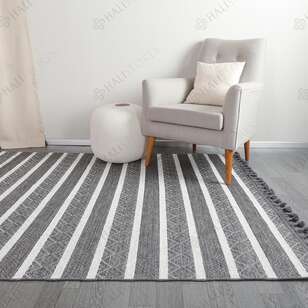 Kabartma Dokulu Şönil Dokuma Modern Kilim Gri Beyaz 6602 - 3
