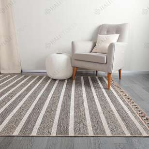 Kabartma Dokulu Şönil Dokuma Modern Kilim Kahve Bej 6604 - 3