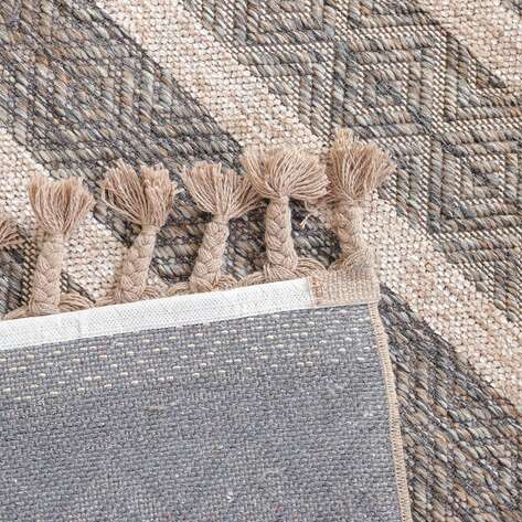 Kabartma Dokulu Şönil Dokuma Modern Kilim Kahve Bej 6604 - 6