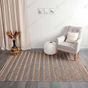 Kabartma Dokulu Şönil Dokuma Modern Kilim Kahve Bej 6605