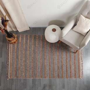 Kabartma Dokulu Şönil Dokuma Modern Kilim Kahve Bej 6605 (1)