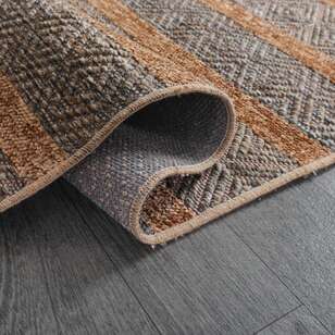 Kabartma Dokulu Şönil Dokuma Modern Kilim Kahve Bej 6605 - 5