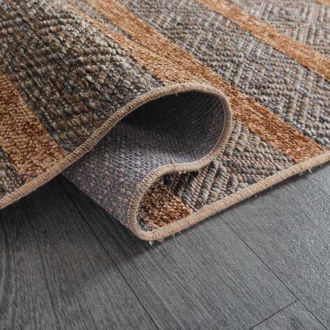 Kabartma Dokulu Şönil Dokuma Modern Kilim Kahve Bej 6605 - 5
