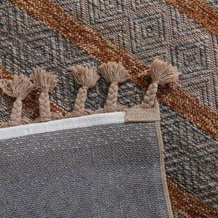 Kabartma Dokulu Şönil Dokuma Modern Kilim Kahve Bej 6605 - 6
