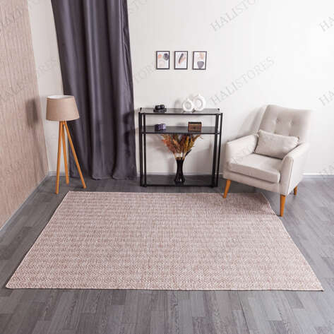 Kabartmalı Yumuşak Dokulu Bej Sisal Halı NP 6042 - 1