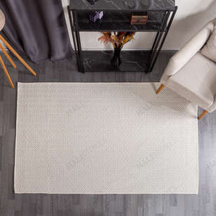 Kabartmalı Yumuşak Dokulu Beyaz Sisal Halı NP 6043 - 2