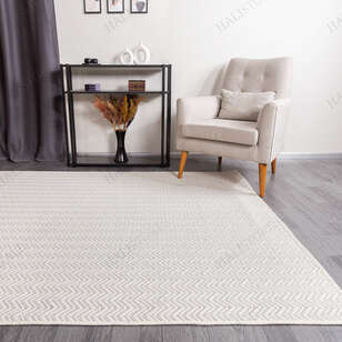 Kabartmalı Yumuşak Dokulu Beyaz Sisal Halı NP 6043 - 3