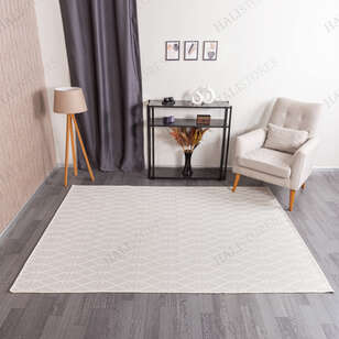 Kabartmalı Yumuşak Dokulu Beyaz Sisal Halı NP 6048 (1)