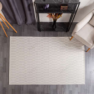 Kabartmalı Yumuşak Dokulu Beyaz Sisal Halı NP 6048 (2)