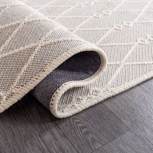 Kabartmalı Yumuşak Dokulu Beyaz Sisal Halı NP 6048 (4)