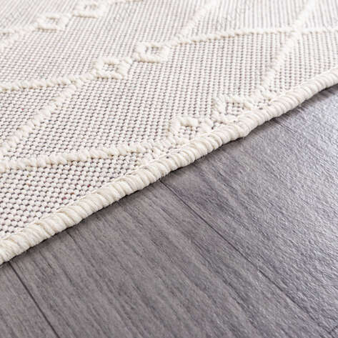 Kabartmalı Yumuşak Dokulu Beyaz Sisal Halı NP 6048 - 5