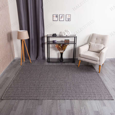 Kabartmalı Yumuşak Dokulu Gri Sisal Halı NP 6045 - 1