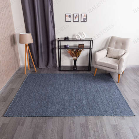 Kabartmalı Yumuşak Dokulu Mavi Sisal Halı NP 6049 - 1
