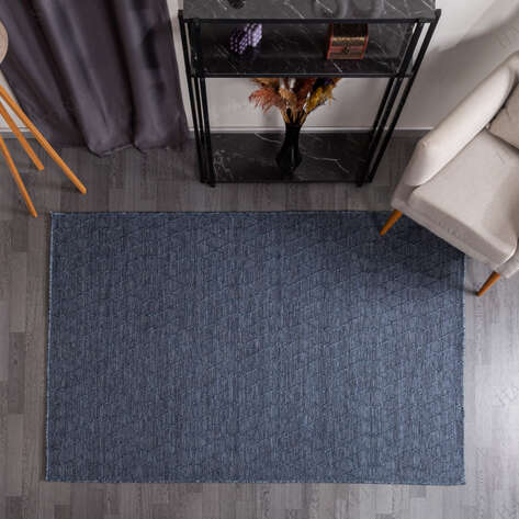 Kabartmalı Yumuşak Dokulu Mavi Sisal Halı NP 6049 - 2