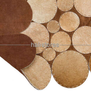 Kahve-Krem Deri Patchwork Halı (4)