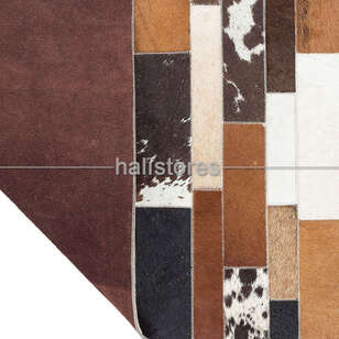 Kahve Renkli Deri Patchwork Halı (5)