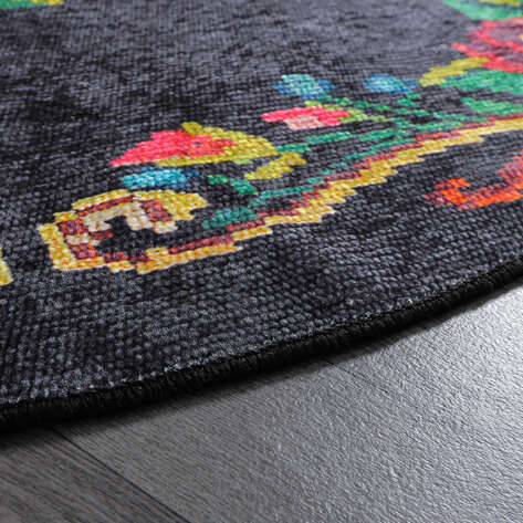 Karabağ Kilim Baskılı Yuvarlak Halı Surre SUR403 - 6
