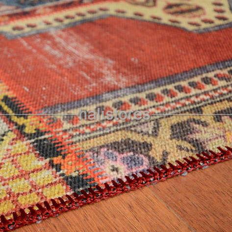 Kilim Baskılı Kırmızı Yolluk Halı Rondo - 6
