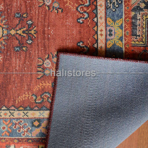 Kilim Baskılı Kırmızı Yolluk Halı Rondo - 7