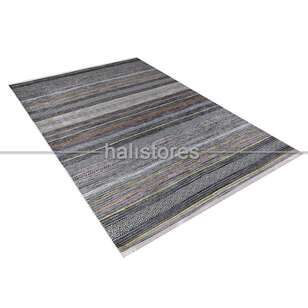 Kilim Desenli Gri Baskılı Halı Zen (2)