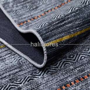 Kilim Desenli Gri Baskılı Halı Zen (3)