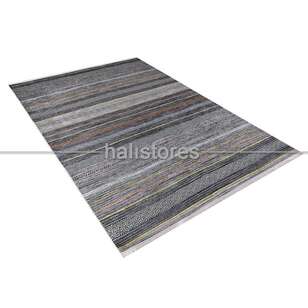 Kilim Desenli Gri Baskılı Yolluk Halı Zen (1)