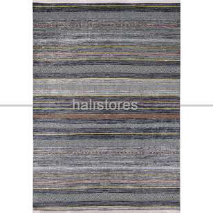 Kilim Desenli Gri Baskılı Yolluk Halı Zen