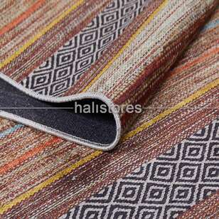 Kilim Desenli Kahve Baskılı Halı Zen (3)