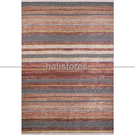 Kilim Desenli Kahve Baskılı Yolluk Halı Zen - 1