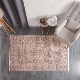 Kilim Desenli Kiremit Renkli Halı Zen 1907 (2)