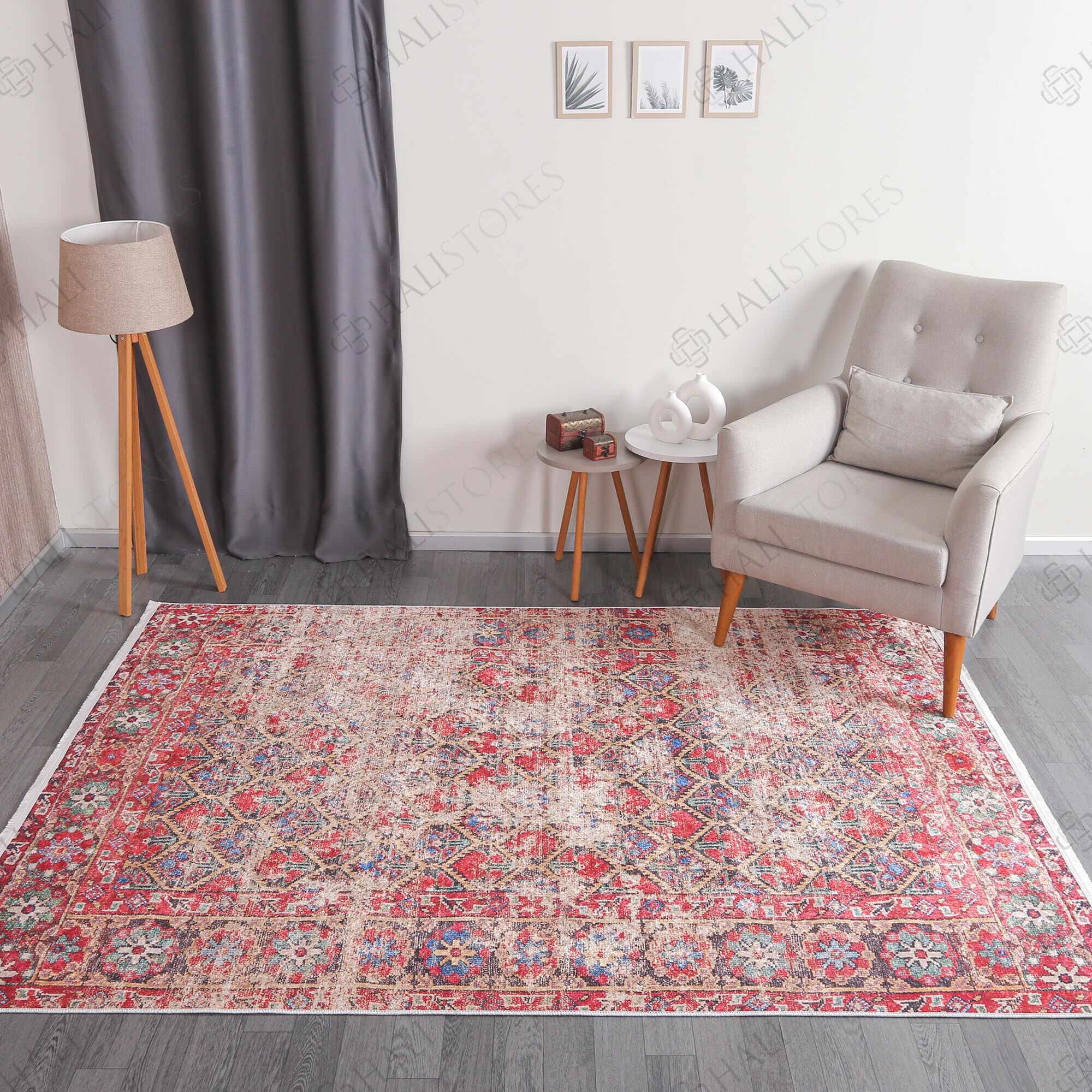 Kilim Desenli Kırmızı Halı Zen 1909