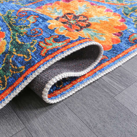Kilim Desenli Mavi Halı Milas 5069 - 4