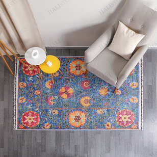 Kilim Desenli Mavi Halı Milas 5069 (2)
