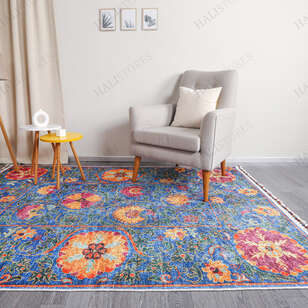 Kilim Desenli Mavi Halı Milas 5069 (3)