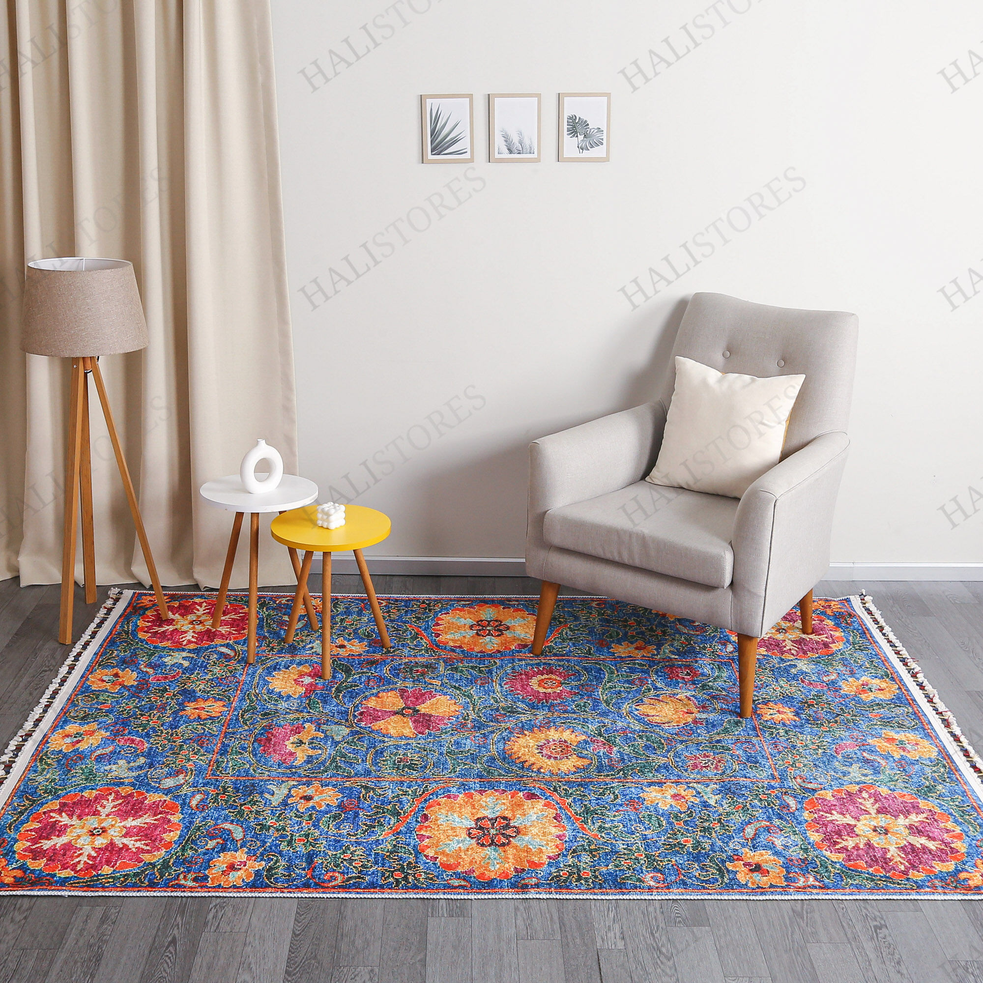 Kilim Desenli Mavi Yolluk Halı Milas 5069