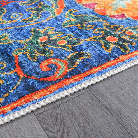 Kilim Desenli Mavi Yolluk Halı Milas 5069 - 5