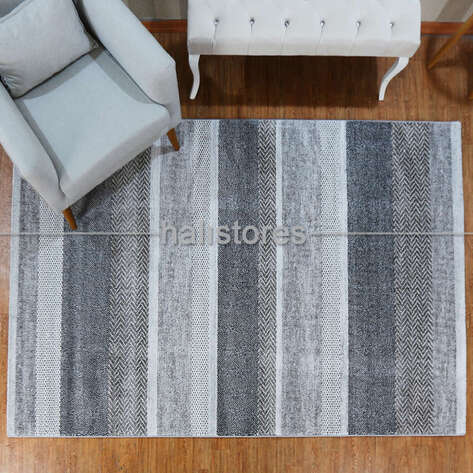 Kilim Desenli Modern Halı Malaga Mlg 02 Gri - 2
