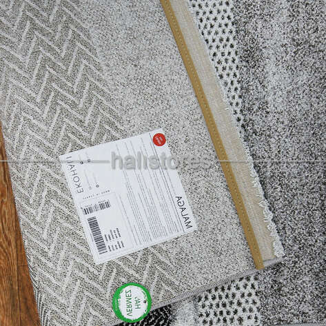 Kilim Desenli Modern Halı Malaga Mlg 02 Gri - 5