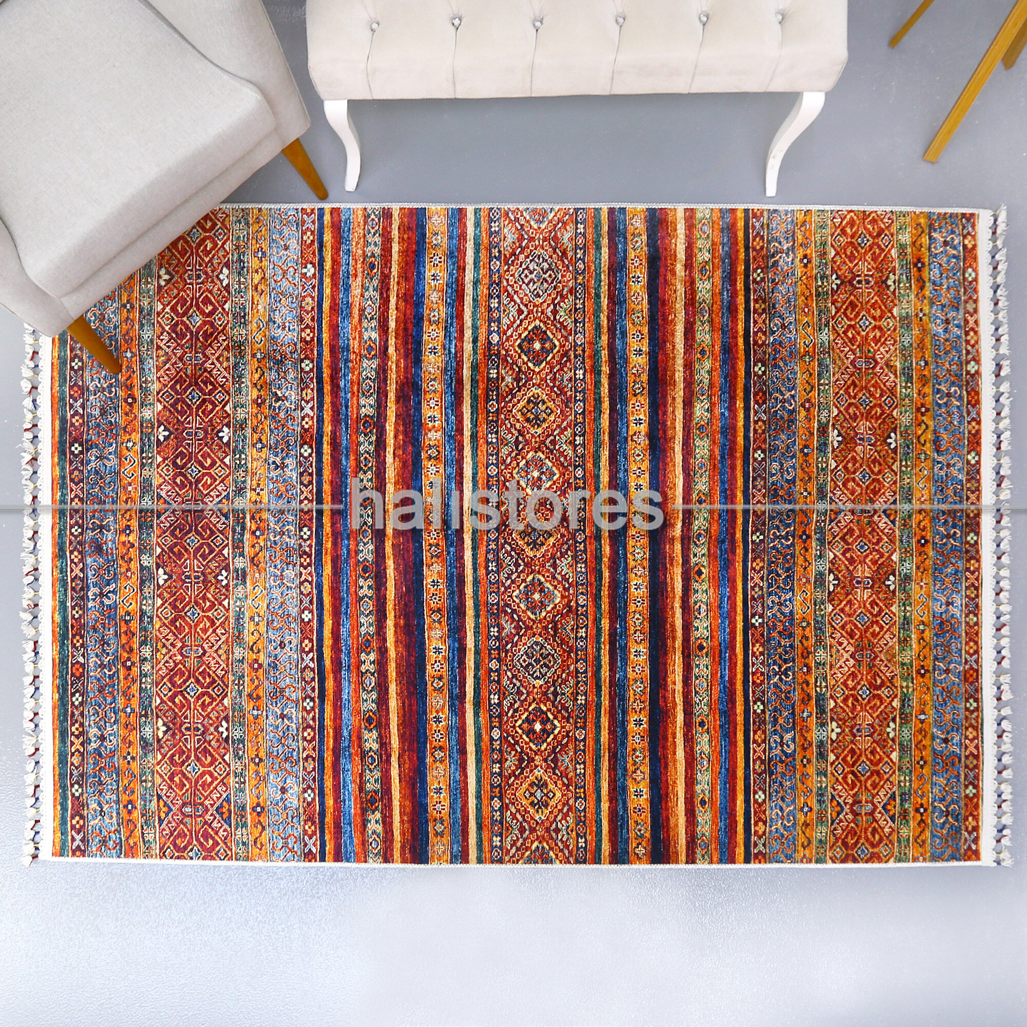 Kilim Desenli Renkli Halı Milas 5093