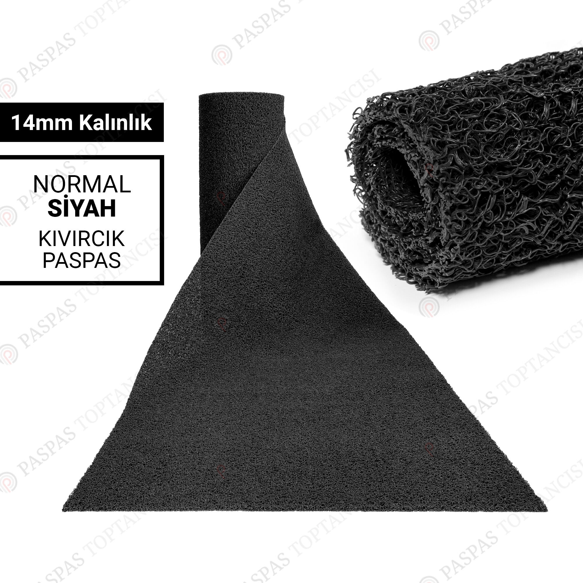 Kıvırcık Paspas Normal 14 mm Siyah